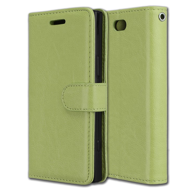 Crazy Horse Magnetic Leather Stand Cover for Sony Xperia XZ1 Compact - Green-3