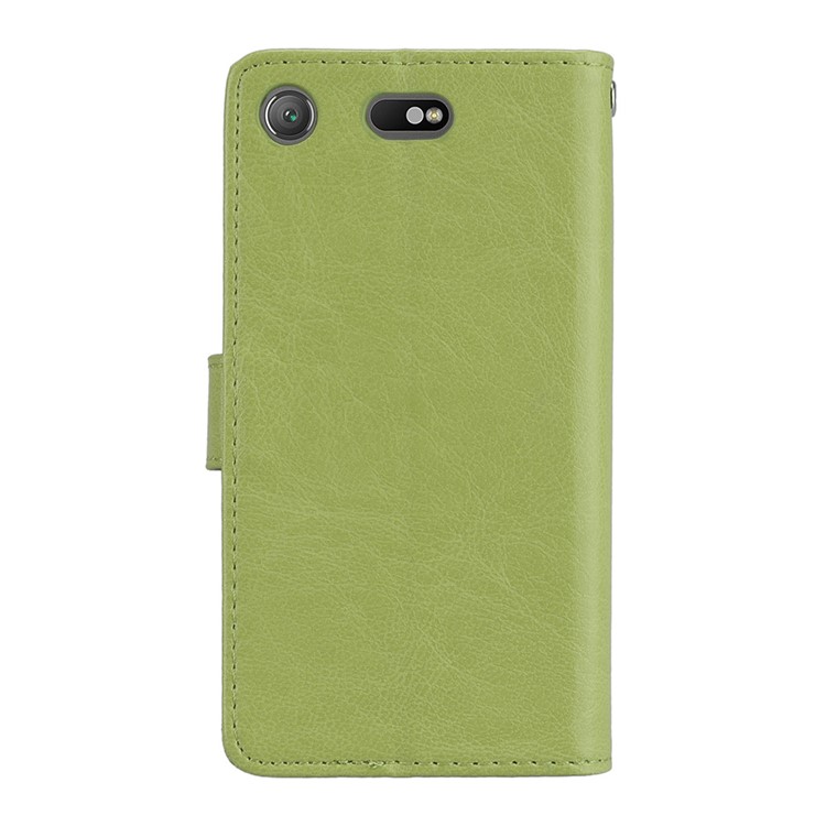 Crazy Horse Magnetic Leather Stand Cover for Sony Xperia XZ1 Compact - Green-5