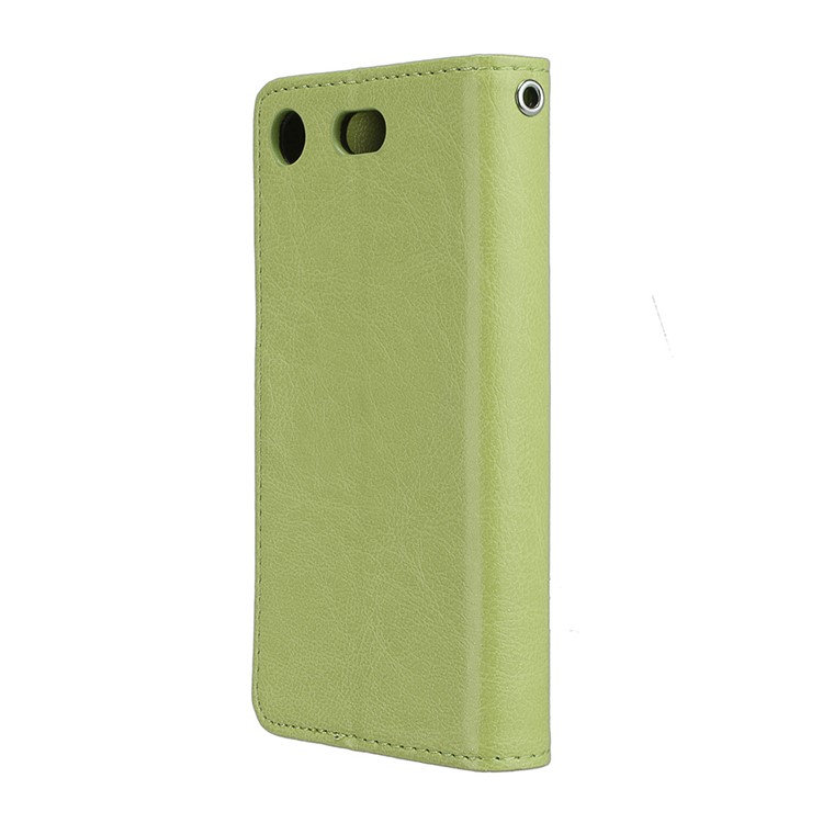 Crazy Horse Magnetic Leather Stand Cover for Sony Xperia XZ1 Compact - Green-8