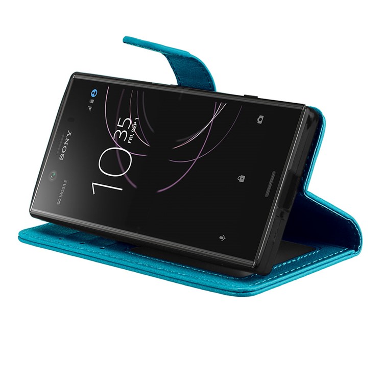 Crazy Horse Wallet Leather Protection Case for Sony Xperia XZ1 Compact - Blue-13