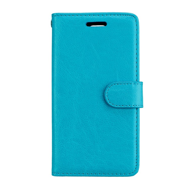 Crazy Horse Wallet Leather Protection Case for Sony Xperia XZ1 Compact - Blue-4