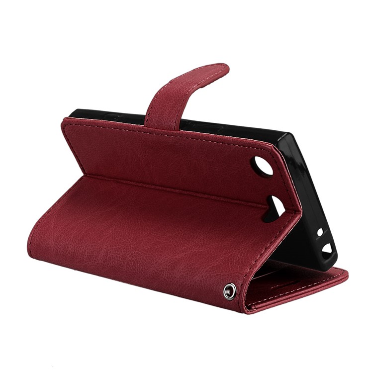 Crazy Horse PU Leather Stand Case for Sony Xperia XZ1 Compact - Brown-14