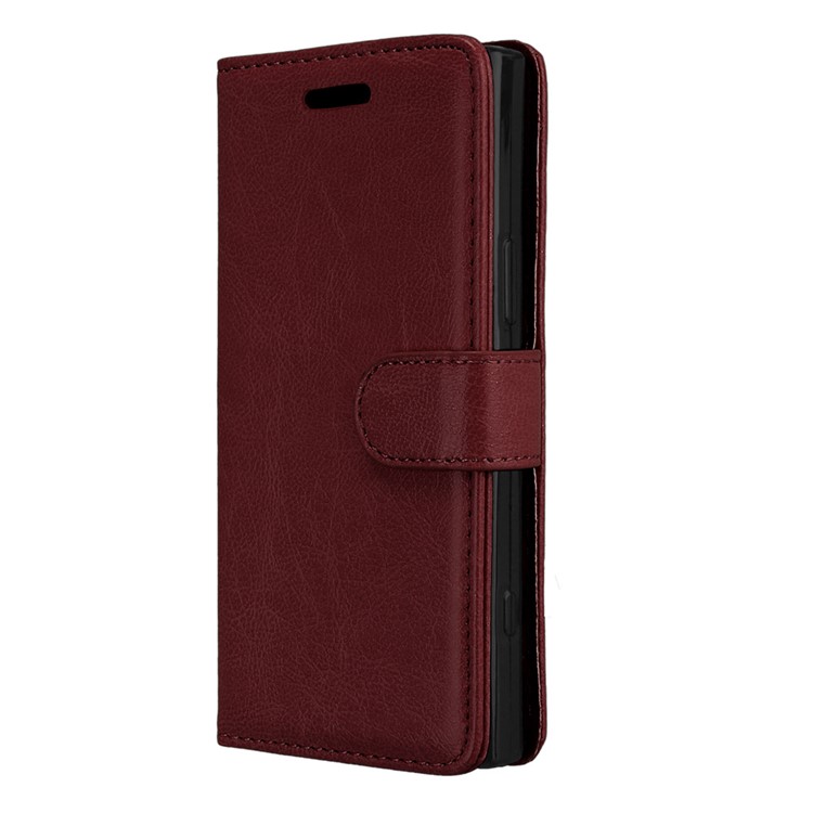 Crazy Horse PU Leather Stand Case for Sony Xperia XZ1 Compact - Brown-7