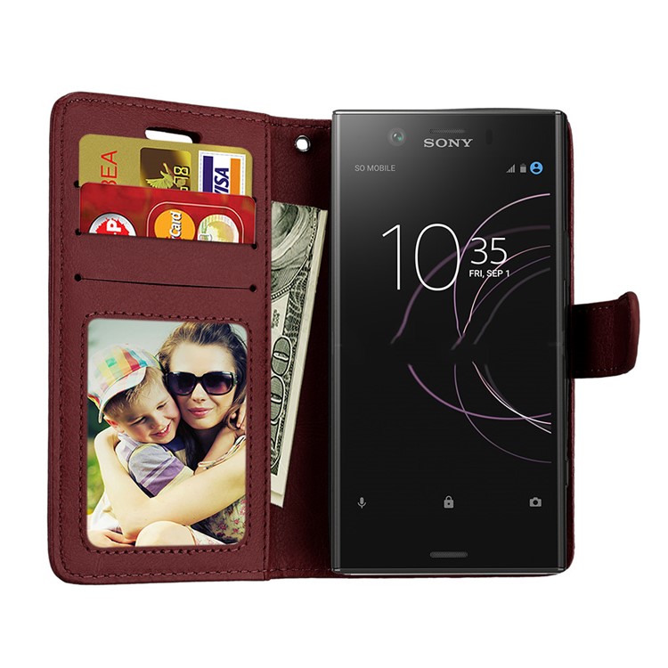Crazy Horse PU Leather Stand Case for Sony Xperia XZ1 Compact - Brown-9