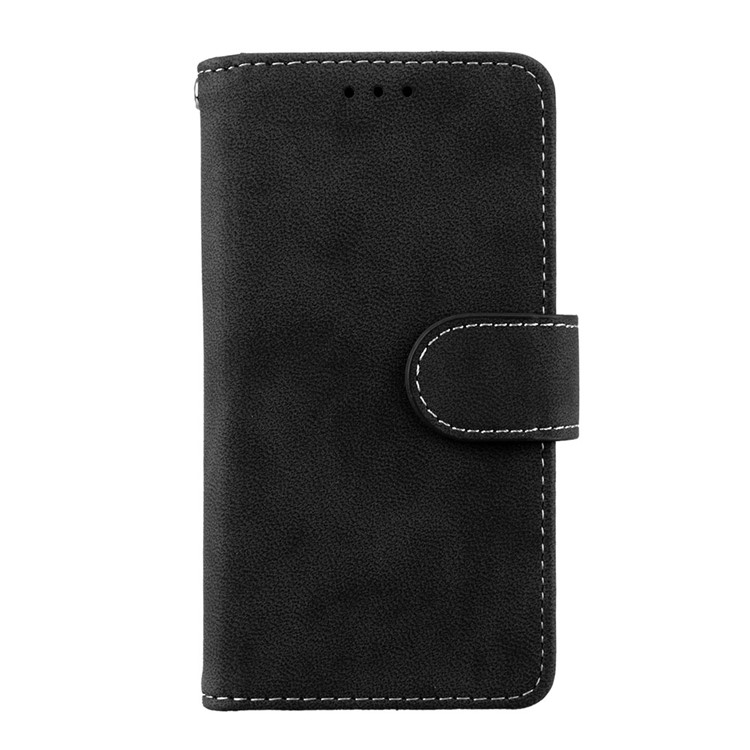 Matte Finish Wallet PU Leather Stand Case for Sony Xperia XZ1 Compact - Black-4