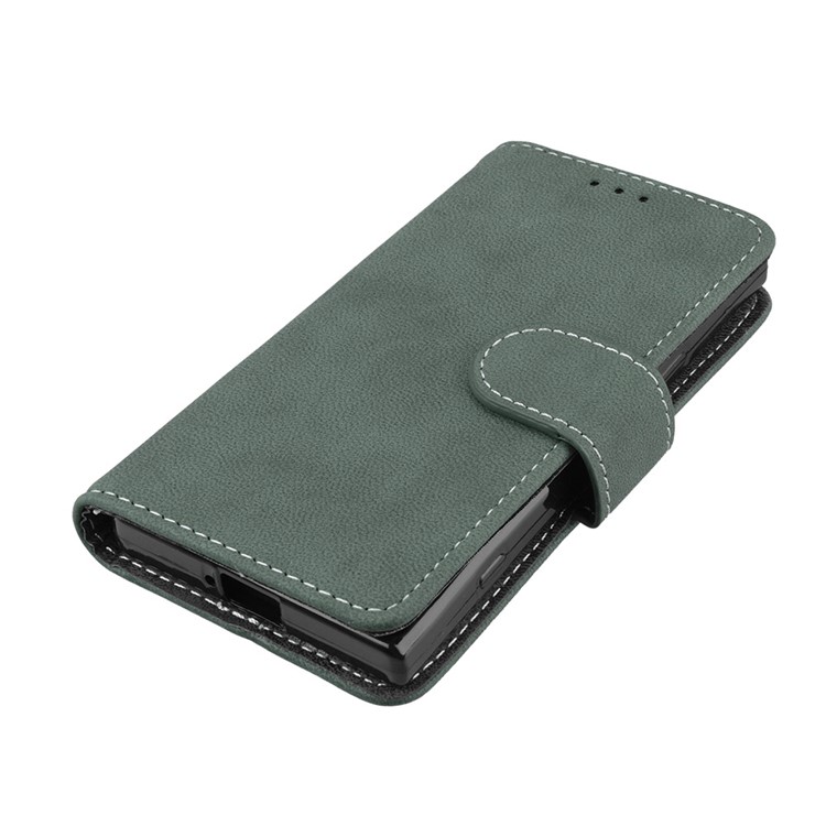 Matte Finish Wallet PU Leather Stand Mobile Phone Case for Sony Xperia XZ1 Compact - Green-11