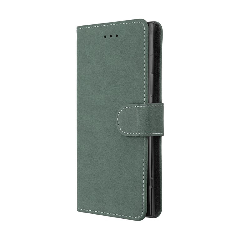 Matte Finish Wallet PU Leather Stand Mobile Phone Case for Sony Xperia XZ1 Compact - Green-7