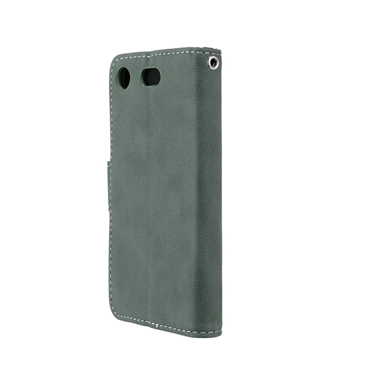 Matte Finish Wallet PU Leather Stand Mobile Phone Case for Sony Xperia XZ1 Compact - Green-8