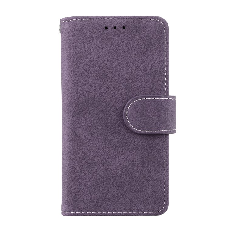 Matte Finish Wallet PU Leather Stand Mobile Phone Cover for Sony Xperia XZ1 Compact - Purple-4