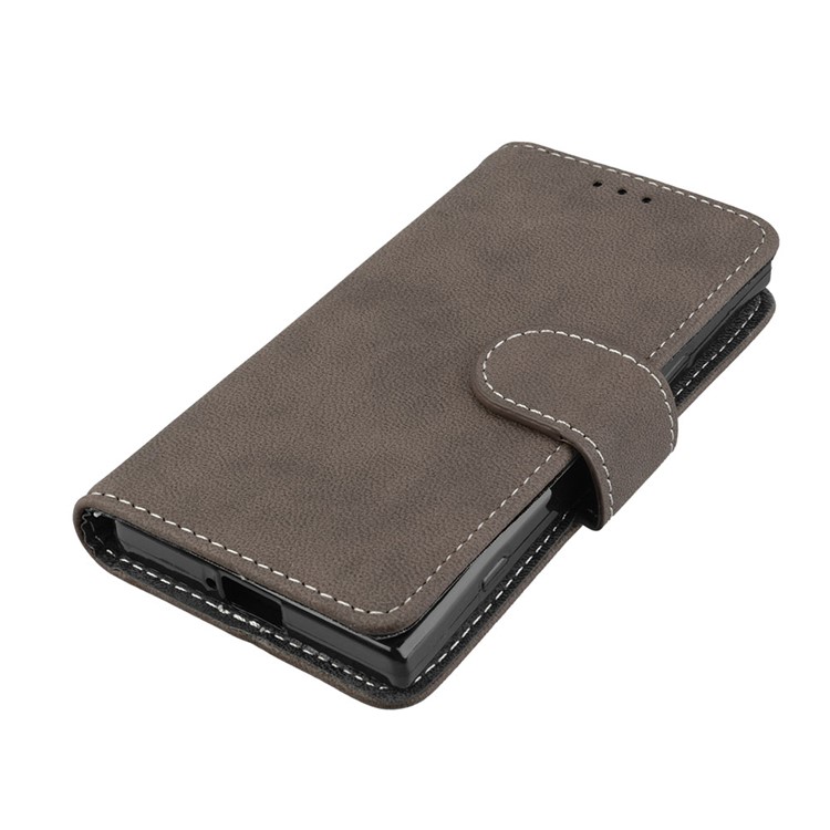 Matte Finish Wallet PU Leather Stand Cell Phone Cover for Sony Xperia XZ1 Compact - Brown-11