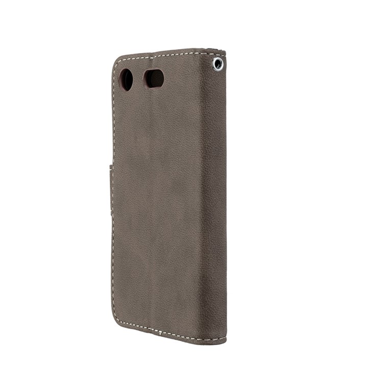 Matte Finish Wallet PU Leather Stand Cell Phone Cover for Sony Xperia XZ1 Compact - Brown-8