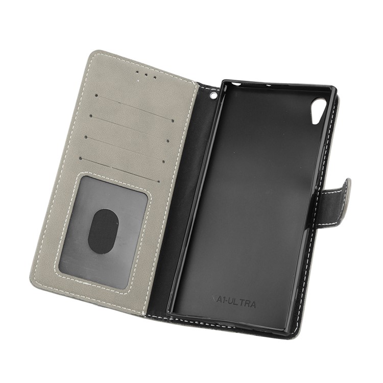 Matte Surface PU Leather 3 Card Slots Wallet Stand Mobile Phone Cover for Sony Xperia XA1 Ultra - Grey-10