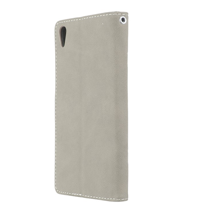 Matte Surface PU Leather 3 Card Slots Wallet Stand Mobile Phone Cover for Sony Xperia XA1 Ultra - Grey-8