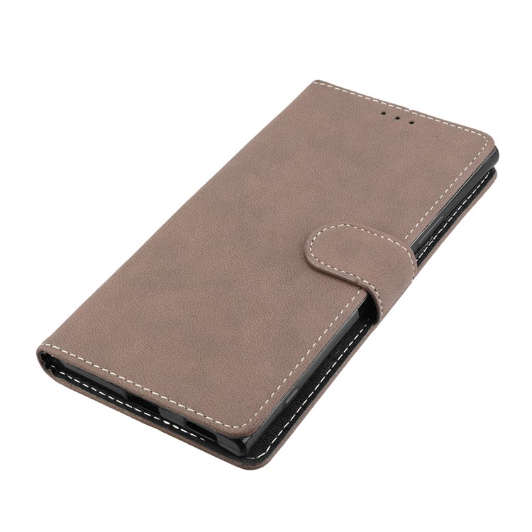 Matte Surface PU Leather 3 Card Slots Wallet Stand Mobile Phone Casing Cover for Sony Xperia XA1 Ultra - Khaki-11