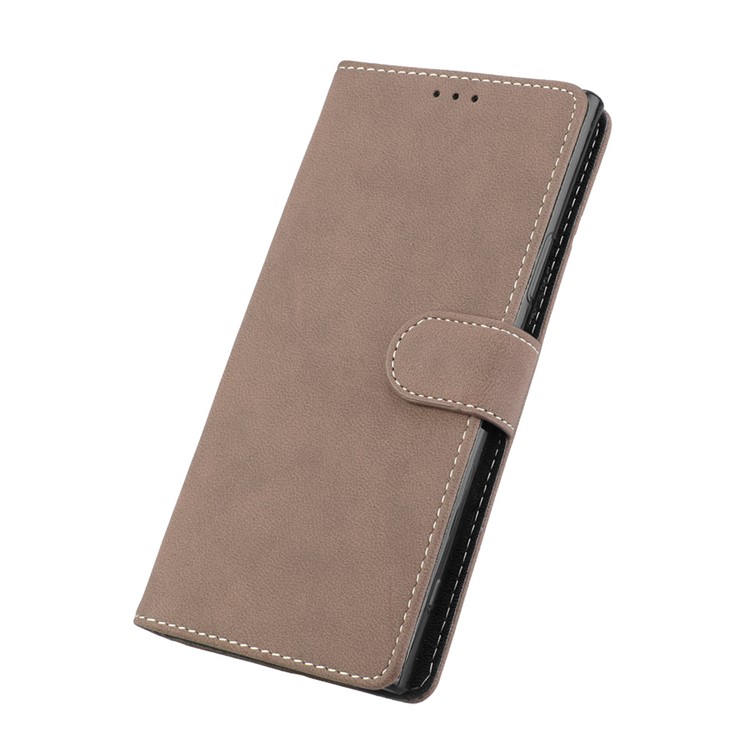 Matte Surface PU Leather 3 Card Slots Wallet Stand Mobile Phone Casing Cover for Sony Xperia XA1 Ultra - Khaki-6