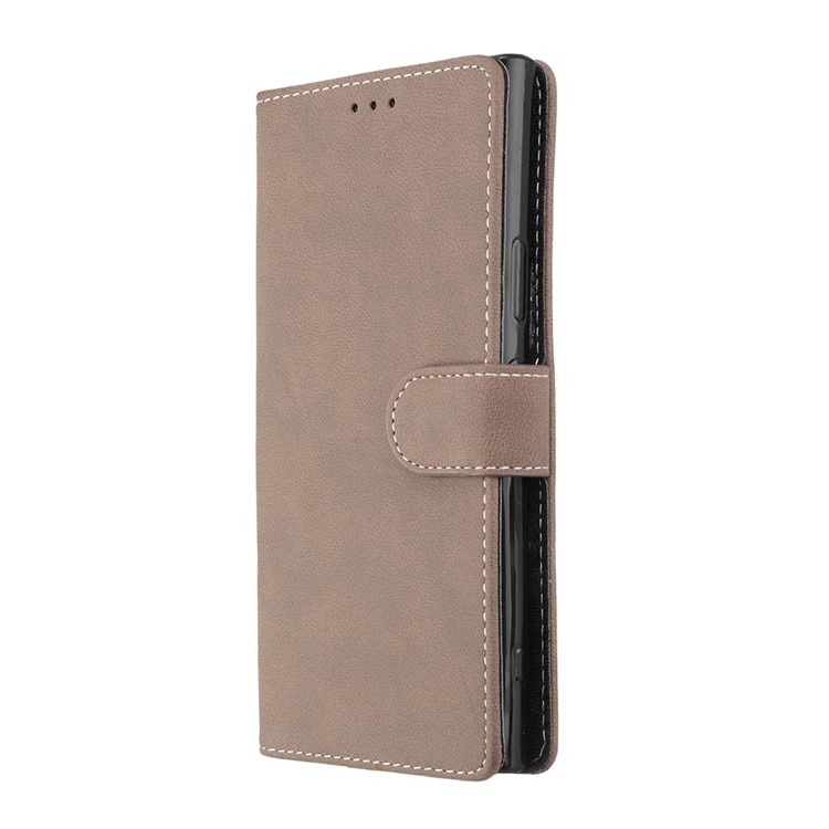 Matte Surface PU Leather 3 Card Slots Wallet Stand Mobile Phone Casing Cover for Sony Xperia XA1 Ultra - Khaki-7