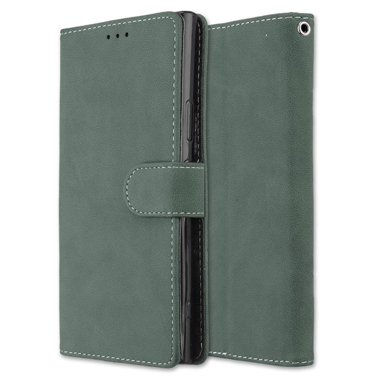 Matte Surface PU Leather 3 Card Slots Wallet Stand Mobile Phone Shell for Sony Xperia XA1 Ultra - Green-3