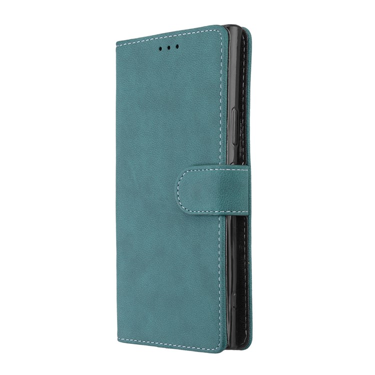Matte Surface PU Leather 3 Card Slots Wallet Stand Phone Case for Sony Xperia XA1 Ultra - Blue-7