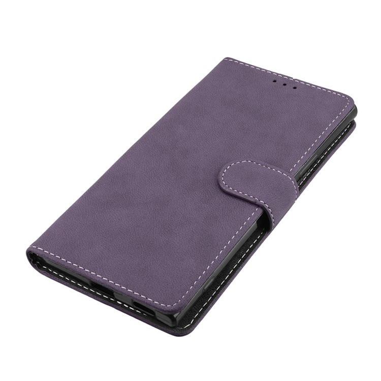 Matte Surface PU Leather 3 Card Slots Wallet Stand Phone Casing for Sony Xperia XA1 Ultra - Purple-11