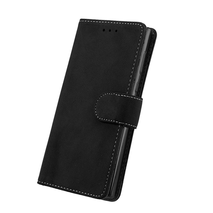 Matte Surface Wallet Leather Stand Case for Sony Xperia L1 - Black-6