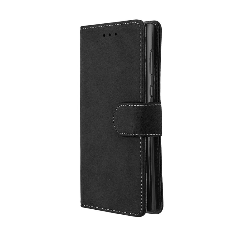 Matte Surface Wallet Leather Stand Case for Sony Xperia L1 - Black-7