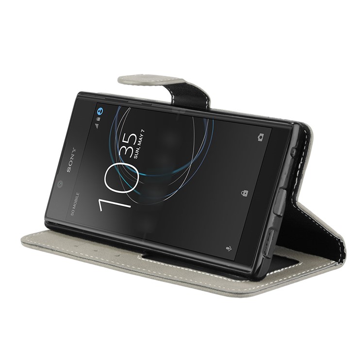 Matte Surface Wallet Leather Stand Cover for Sony Xperia L1 - Grey-13
