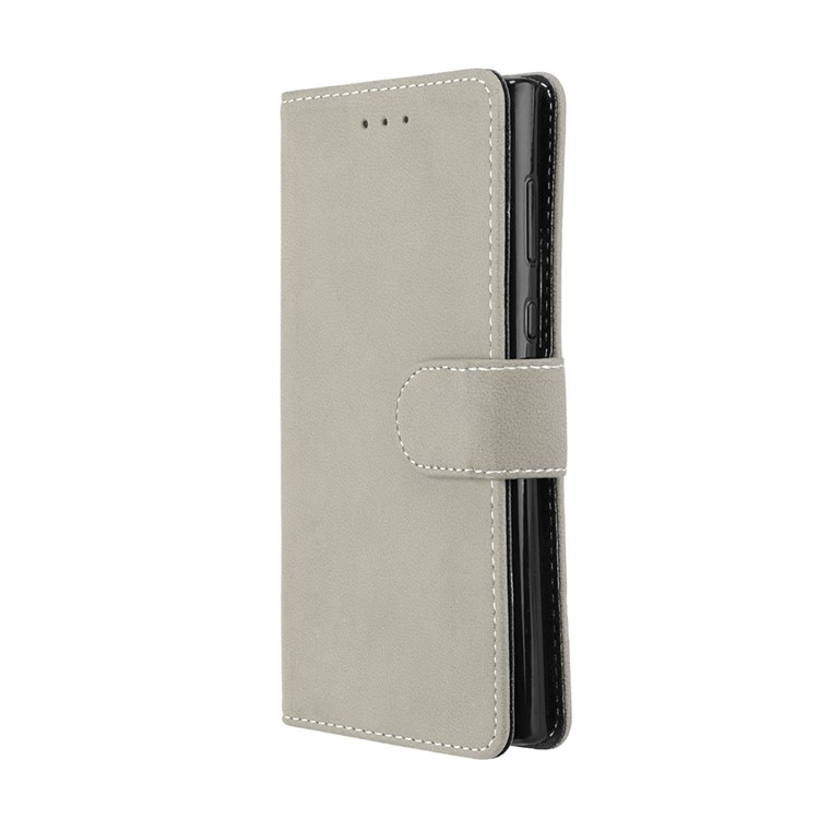 Matte Surface Wallet Leather Stand Cover for Sony Xperia L1 - Grey-7
