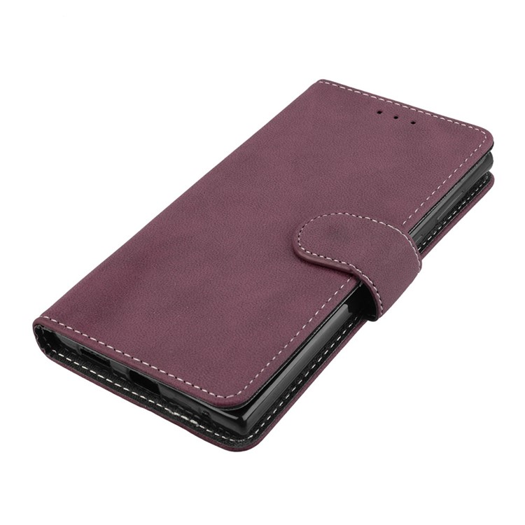 Matte Surface Wallet Leather Shell Case for Sony Xperia L1 - Wine Red-11