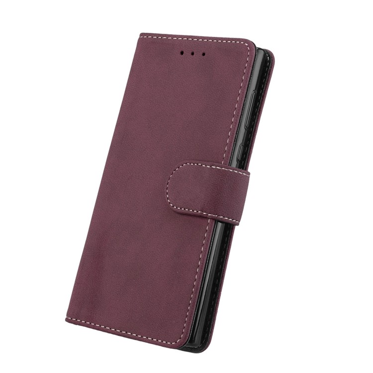 Matte Surface Wallet Leather Shell Case for Sony Xperia L1 - Wine Red-6