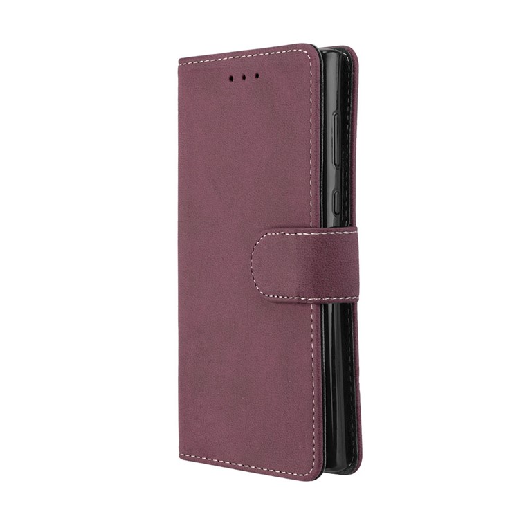 Matte Surface Wallet Leather Shell Case for Sony Xperia L1 - Wine Red-7