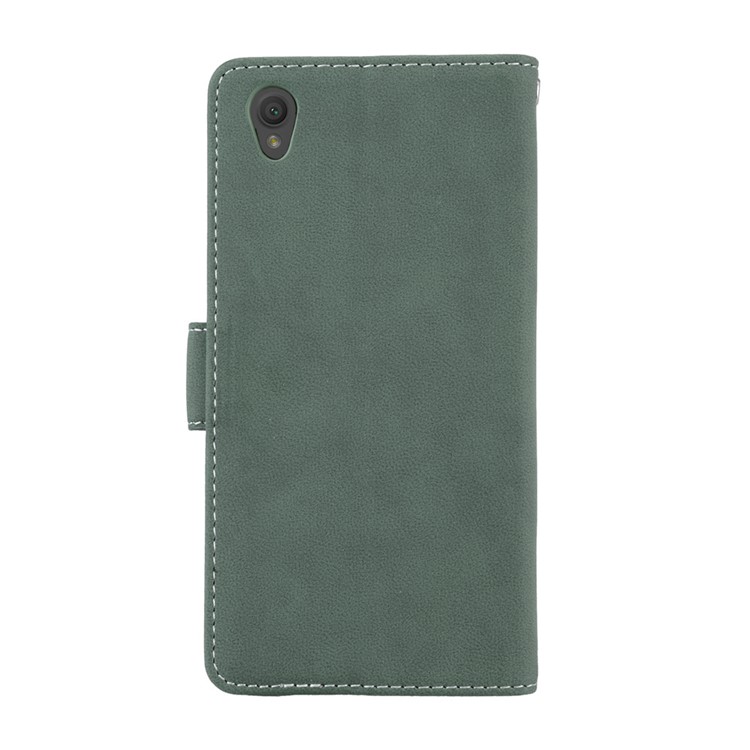 Matte Surface PU Leather Stand Case for Sony Xperia L1 - Green-5