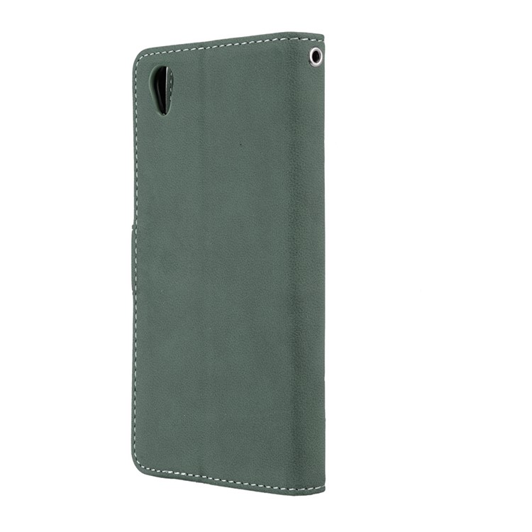 Matte Surface PU Leather Stand Case for Sony Xperia L1 - Green-8