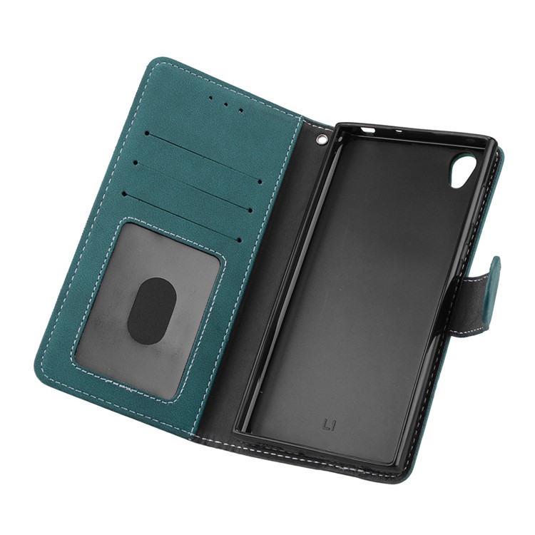 Matte Surface Leather Wallet Case for Sony Xperia L1 - Blue-10