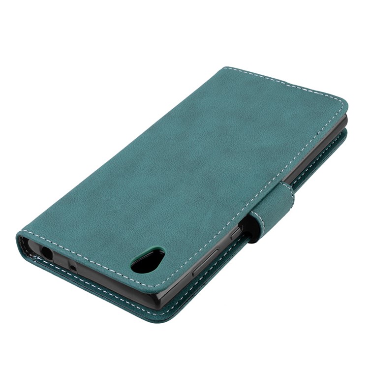 Matte Surface Leather Wallet Case for Sony Xperia L1 - Blue-12