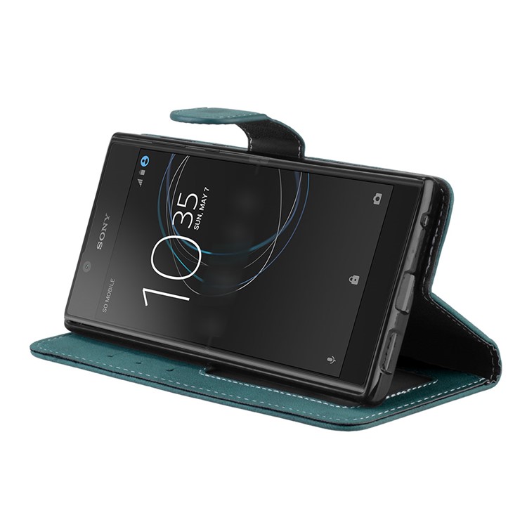 Matte Surface Leather Wallet Case for Sony Xperia L1 - Blue-13
