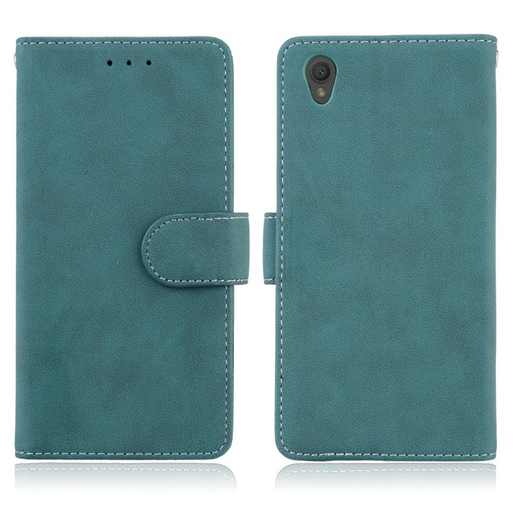Matte Surface Leather Wallet Case for Sony Xperia L1 - Blue-2