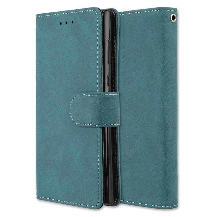 Matte Surface Leather Wallet Case for Sony Xperia L1 - Blue-3