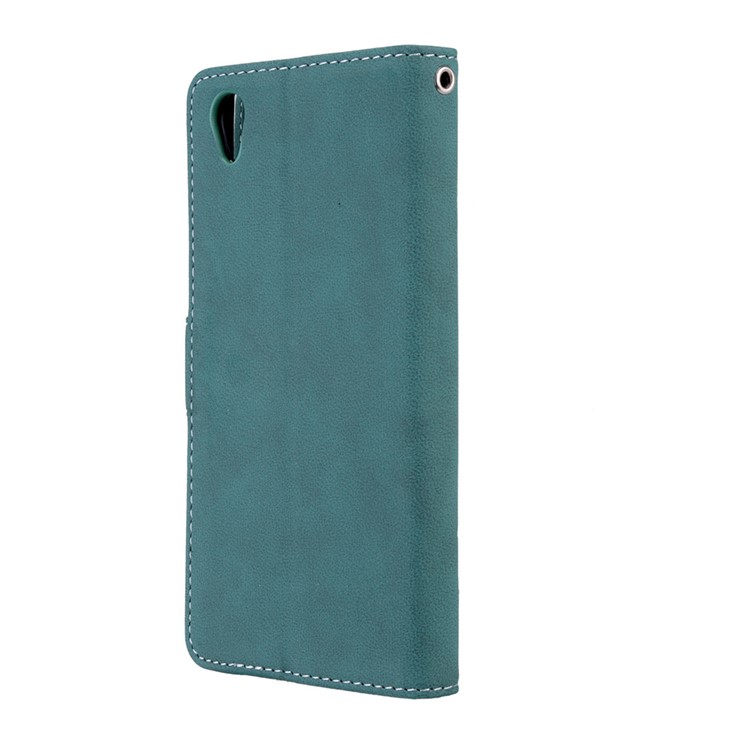 Matte Surface Leather Wallet Case for Sony Xperia L1 - Blue-8