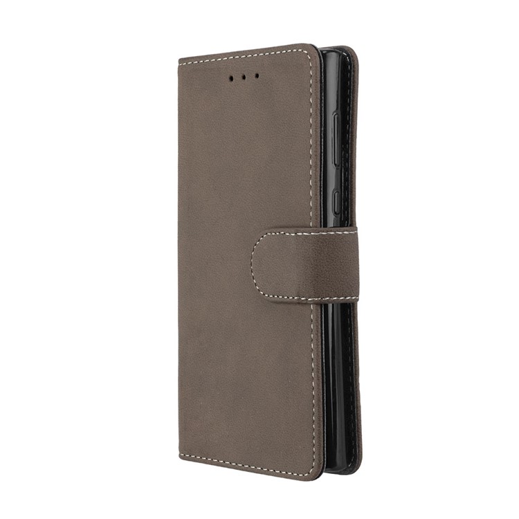 Matte Surface Wallet Leather Stand Case Shell for Sony Xperia L1 - Brown-7
