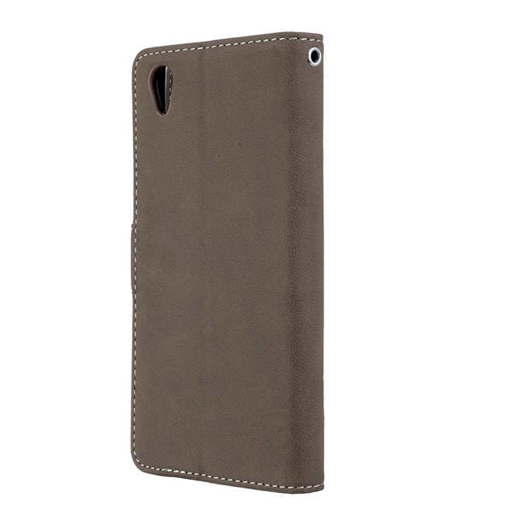Matte Surface Wallet Leather Stand Case Shell for Sony Xperia L1 - Brown-8