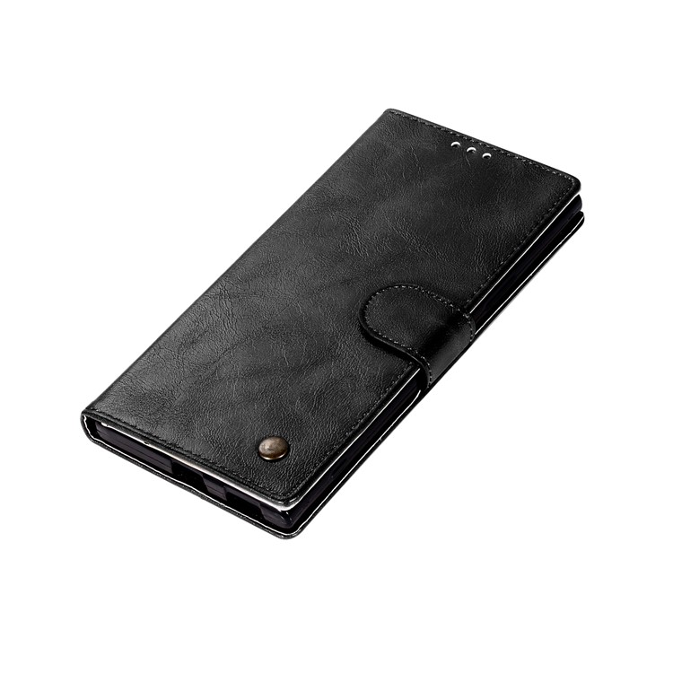 Premium Vintage PU Leather Wallet Stand Cover for Sony Xperia XA1 - Black-7