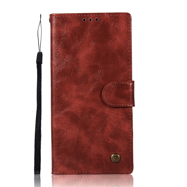 Premium Vintage PU Leather Stand Phone Casing for Sony Xperia XA1 - Wine Red-2