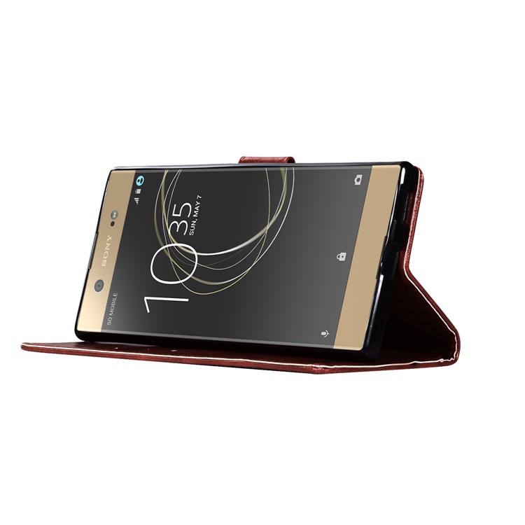 Premium Vintage PU Leather Stand Phone Casing for Sony Xperia XA1 - Wine Red-5