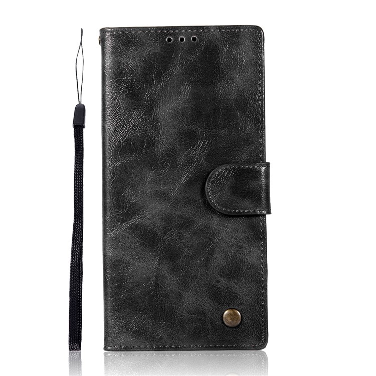 Premium Vintage PU Leather Wallet Case for Sony Xperia XA1 Ultra - Black-2