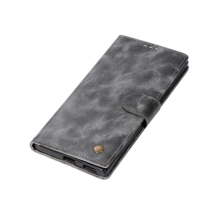 Premium Vintage PU Leather Wallet Cover for Sony Xperia XA1 Ultra - Grey-7