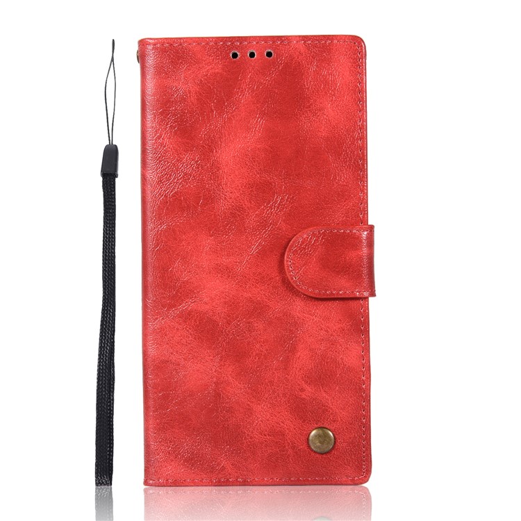 Premium Vintage PU Leather Wallet Cell Phone Case for Sony Xperia XA1 Ultra - Red-2