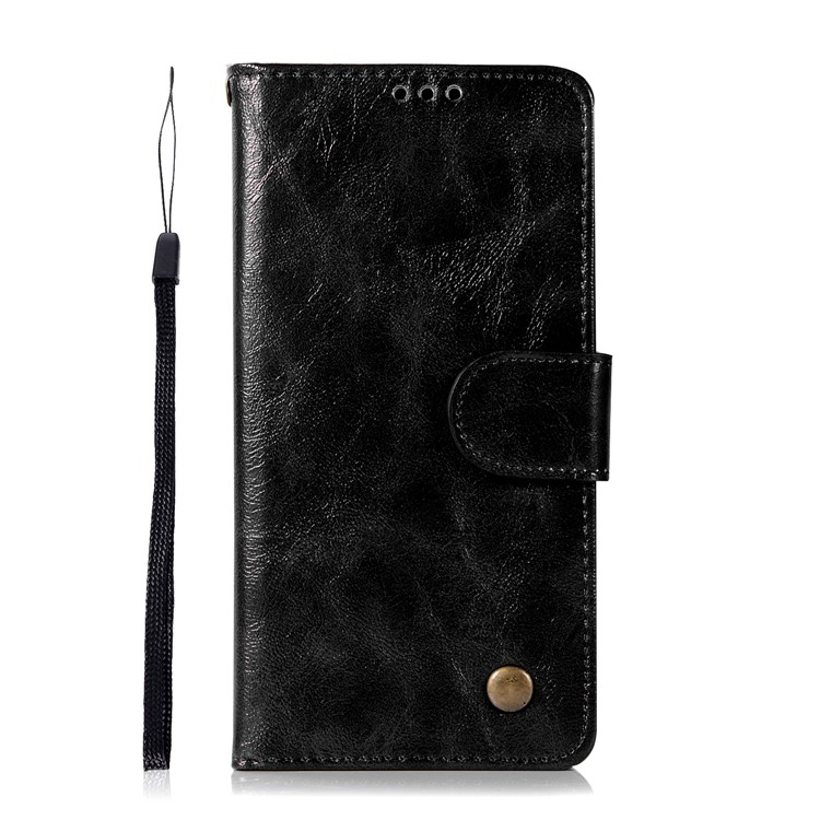 Premium Vintage PU Leather Wallet Case for Sony Xperia L1 - Black-2
