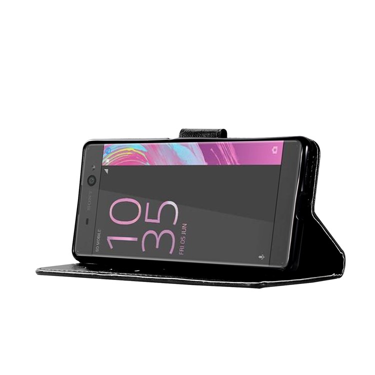 Premium Vintage PU Leather Wallet Case for Sony Xperia L1 - Black-5