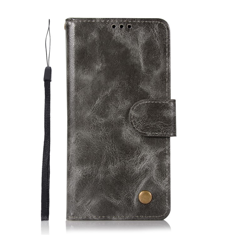 Premium Vintage PU Leather Wallet Cover for Sony Xperia L1 - Grey-2