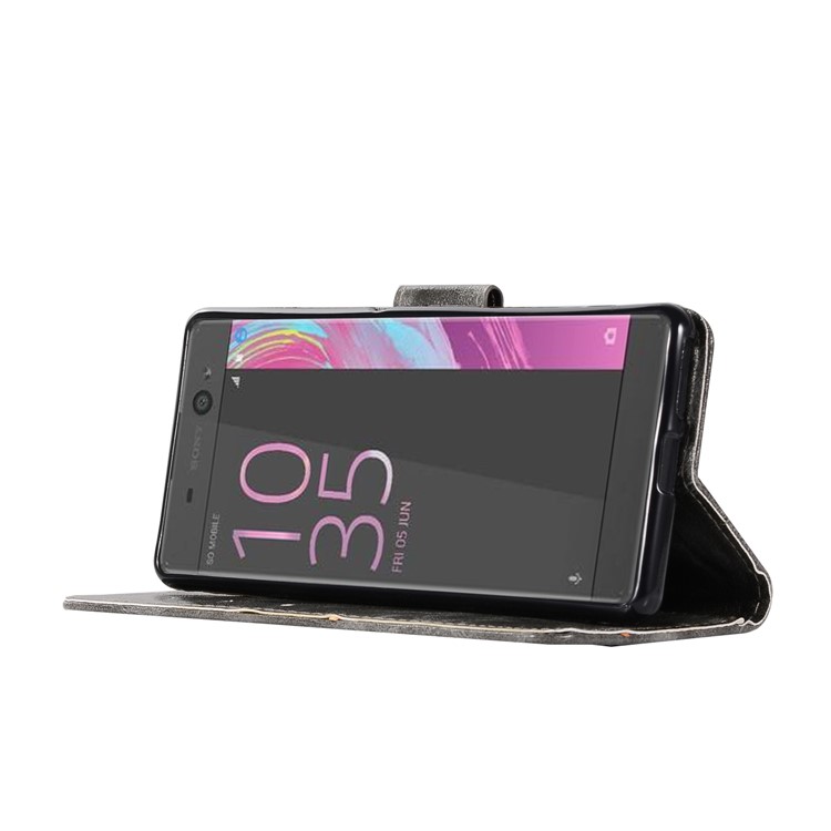 Premium Vintage PU Leather Wallet Cover for Sony Xperia L1 - Grey-5